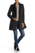 Asymmetrical Zip Belted Coat E917