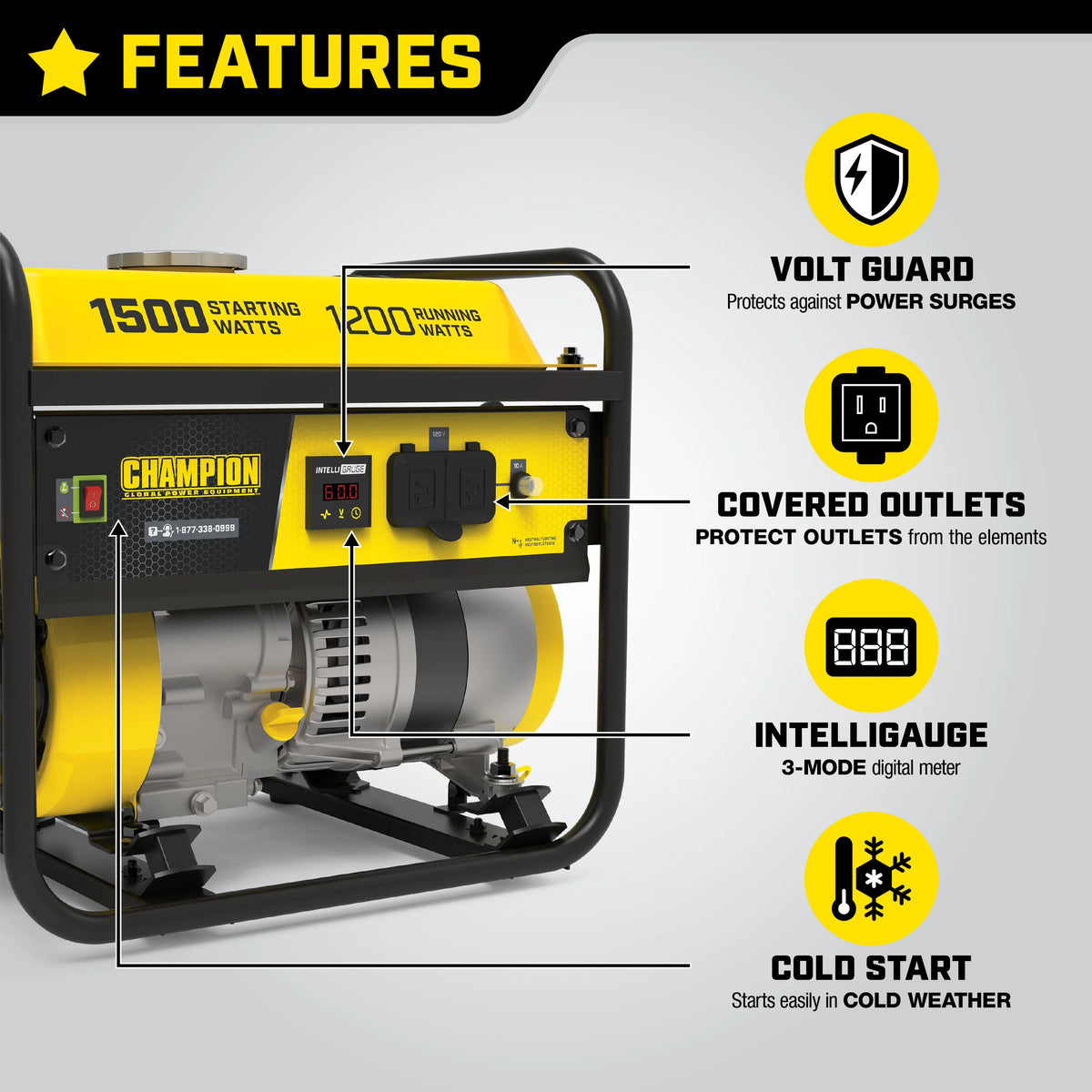 1500/1200 Watt Portable Generator C881298