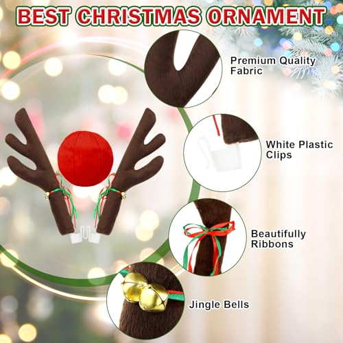 Car Reindeer Antlers with Red Nose & Tail R76656