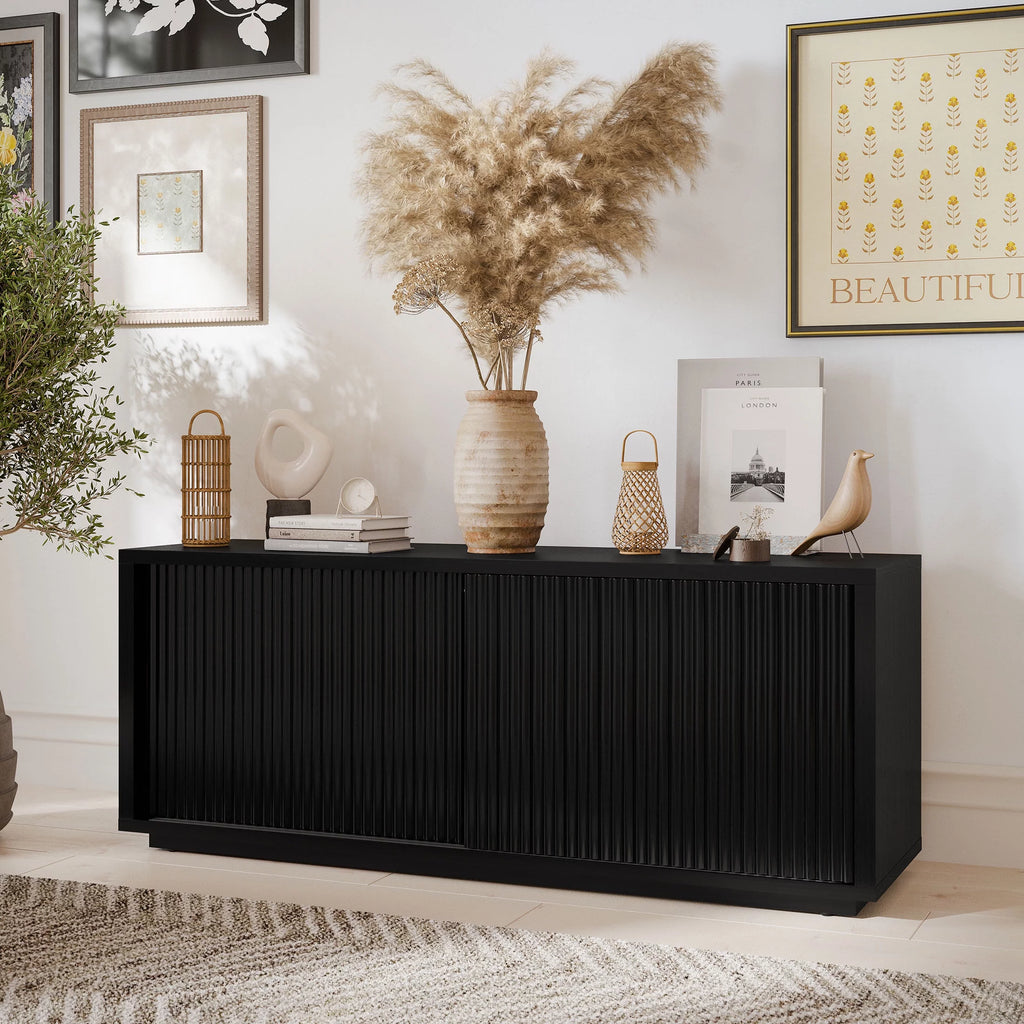 Fluted TV Stand for TVs up to 70" Black R72998